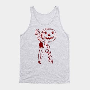 Happy Halloween Young Lady & Pumpkin Tank Top